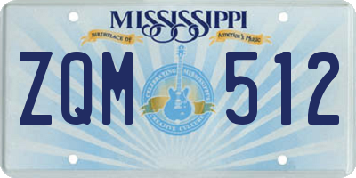 MS license plate ZQM512