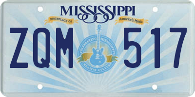 MS license plate ZQM517