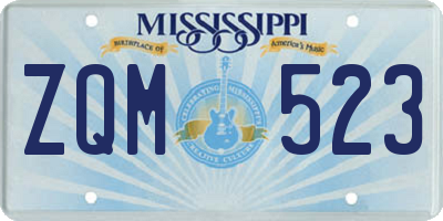 MS license plate ZQM523