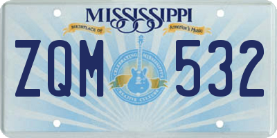 MS license plate ZQM532