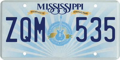 MS license plate ZQM535
