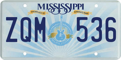 MS license plate ZQM536