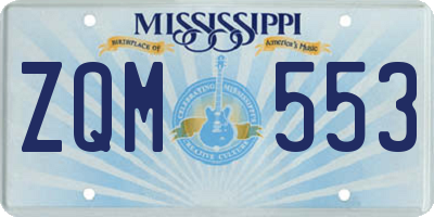 MS license plate ZQM553