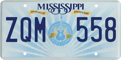 MS license plate ZQM558