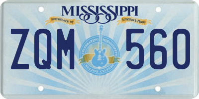 MS license plate ZQM560