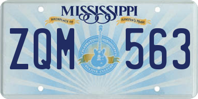 MS license plate ZQM563