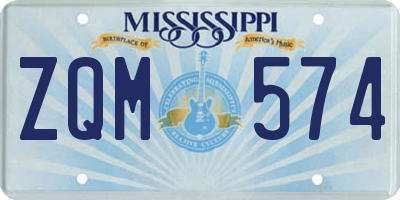 MS license plate ZQM574