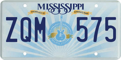 MS license plate ZQM575
