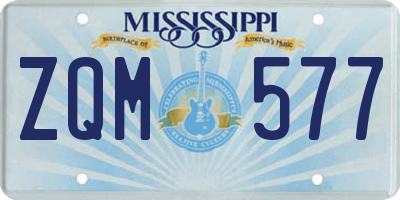 MS license plate ZQM577