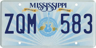 MS license plate ZQM583