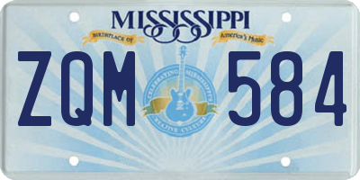 MS license plate ZQM584
