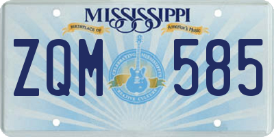 MS license plate ZQM585