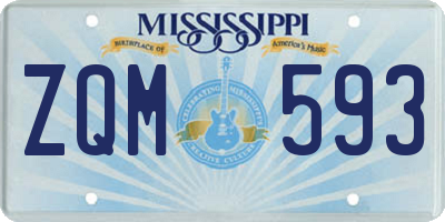 MS license plate ZQM593