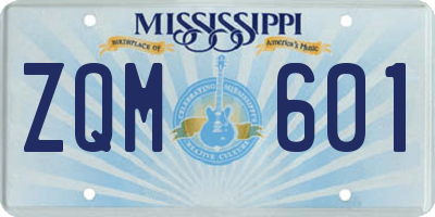 MS license plate ZQM601