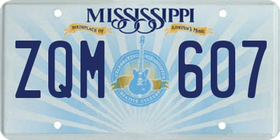 MS license plate ZQM607