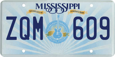 MS license plate ZQM609