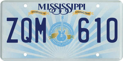 MS license plate ZQM610