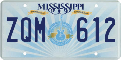 MS license plate ZQM612