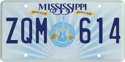 MS license plate ZQM614