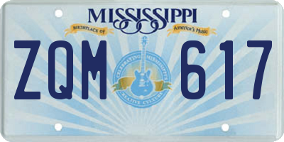 MS license plate ZQM617