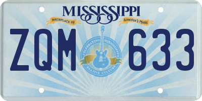 MS license plate ZQM633