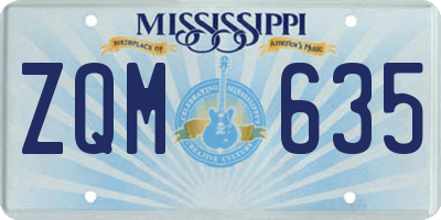 MS license plate ZQM635