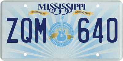 MS license plate ZQM640