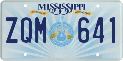 MS license plate ZQM641