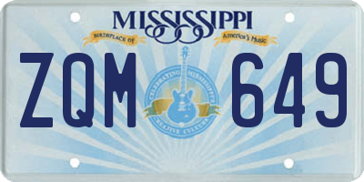 MS license plate ZQM649