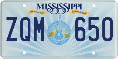 MS license plate ZQM650