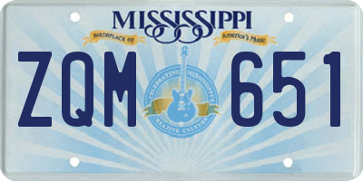 MS license plate ZQM651