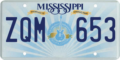 MS license plate ZQM653