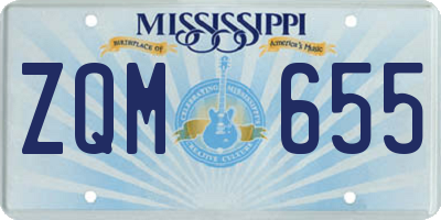 MS license plate ZQM655