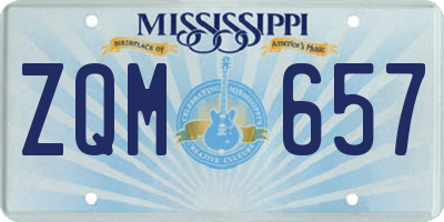 MS license plate ZQM657