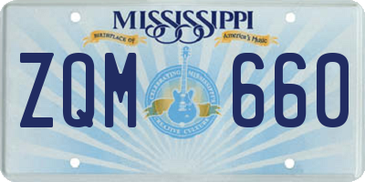 MS license plate ZQM660