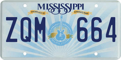 MS license plate ZQM664
