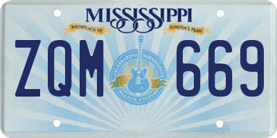 MS license plate ZQM669