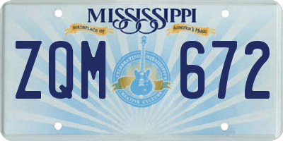 MS license plate ZQM672