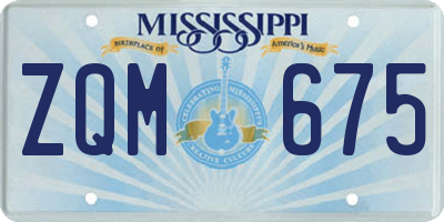 MS license plate ZQM675