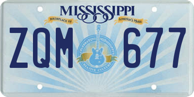 MS license plate ZQM677