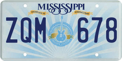 MS license plate ZQM678