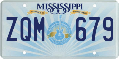 MS license plate ZQM679