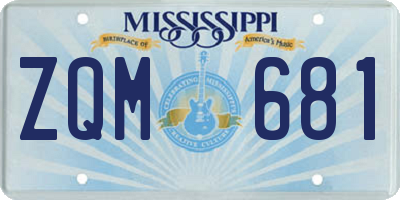 MS license plate ZQM681