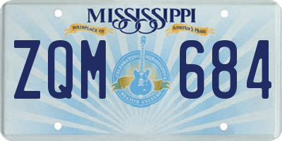 MS license plate ZQM684