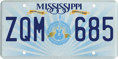 MS license plate ZQM685