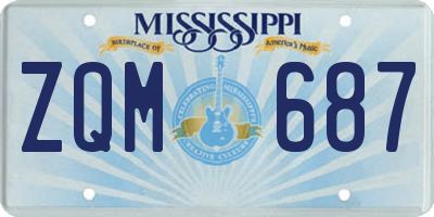 MS license plate ZQM687