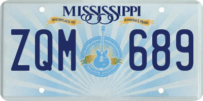 MS license plate ZQM689