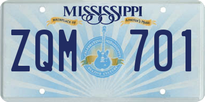 MS license plate ZQM701
