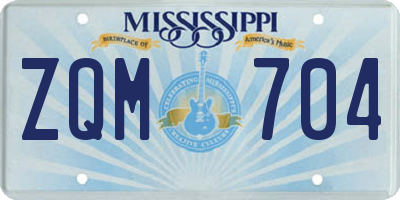 MS license plate ZQM704