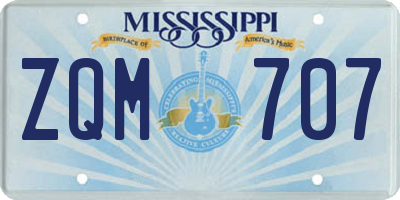 MS license plate ZQM707